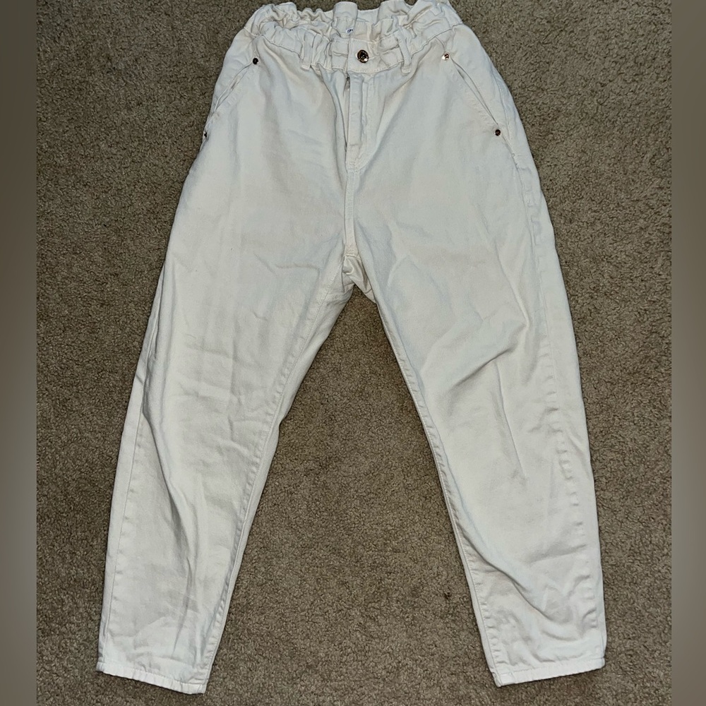 Zara paper bag waist, ankle length pants